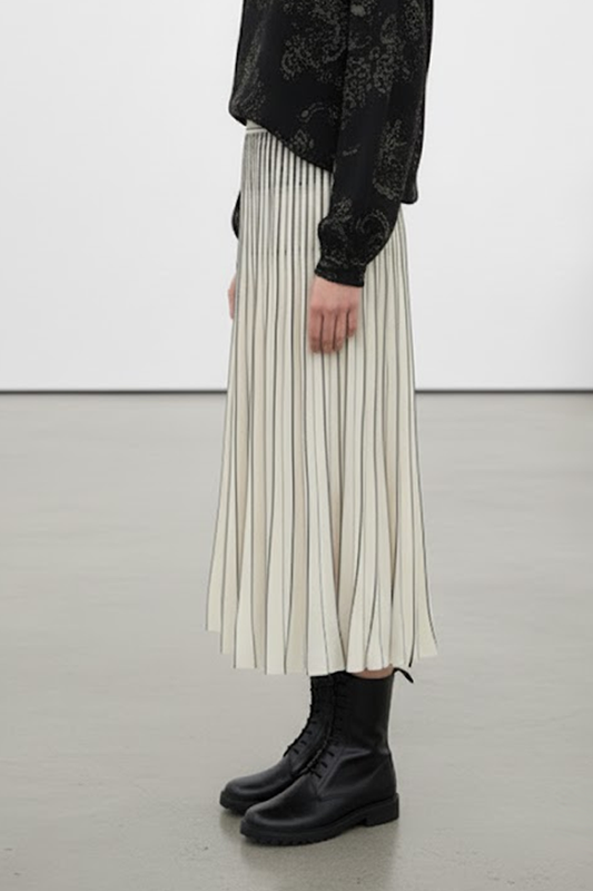 Jupe plissée en laine