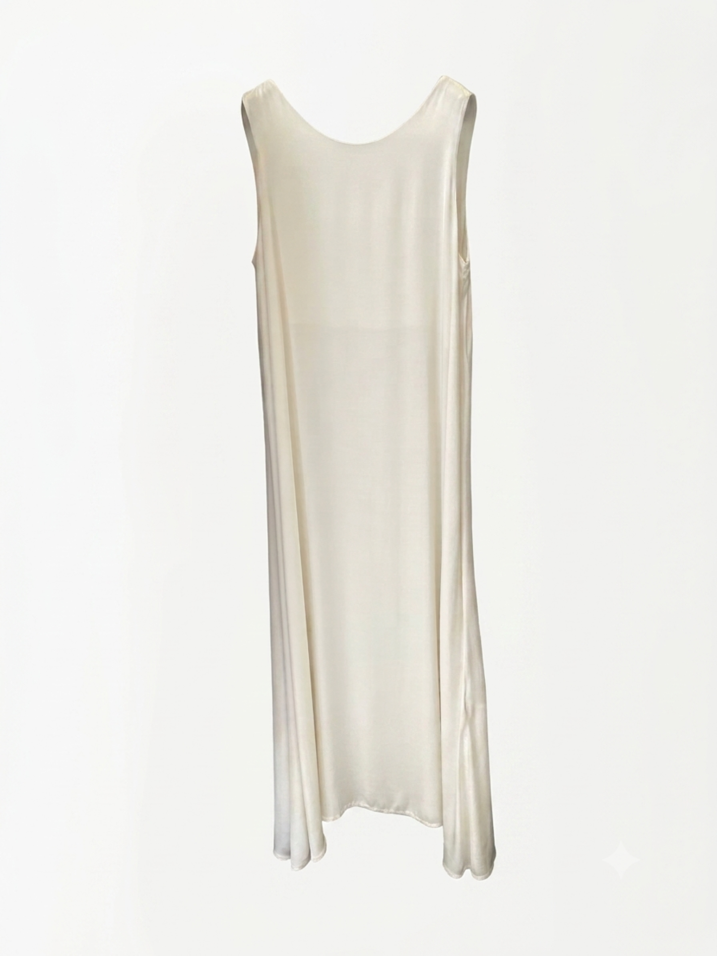 Robe longue évasée à brides larges - Crème