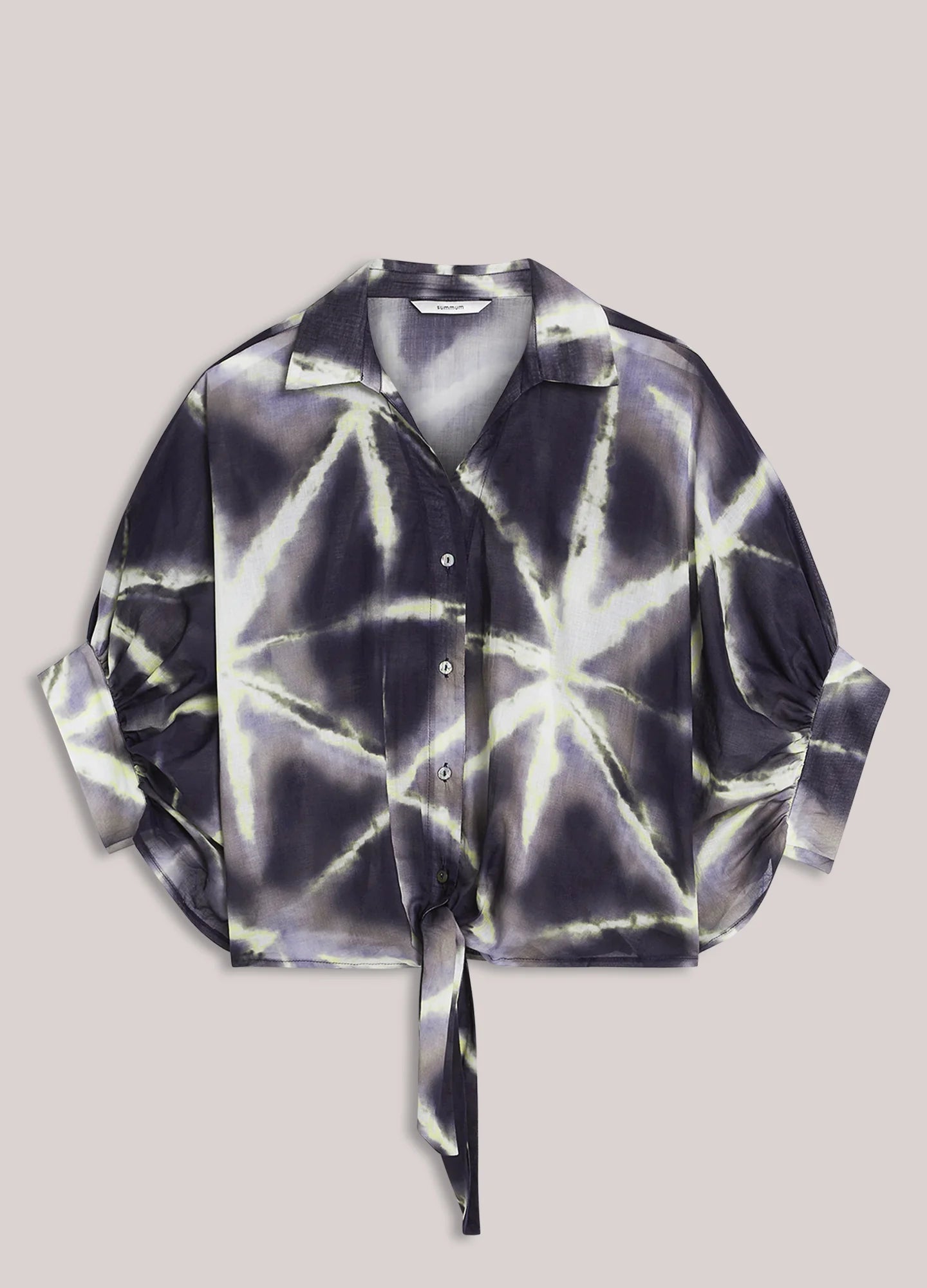 Sheer blouse with bow