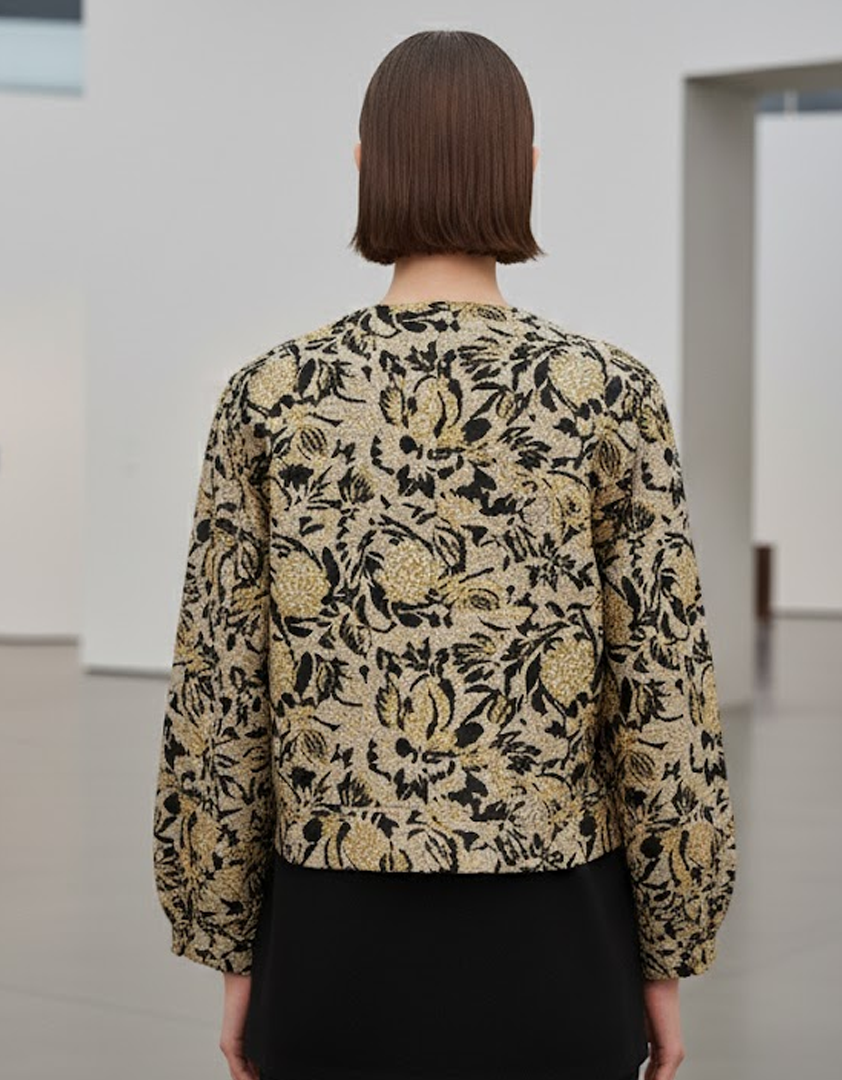 Veste boxy en jacquard baroque