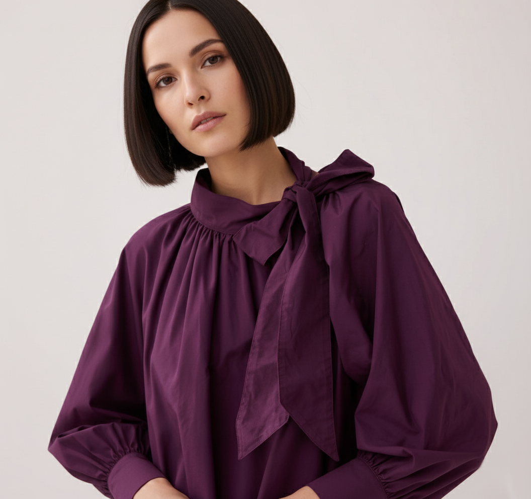 Robe Trapèze Taffetas - Wineberry Élégance