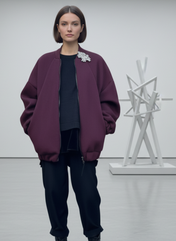 Blouson bomber bordeaux