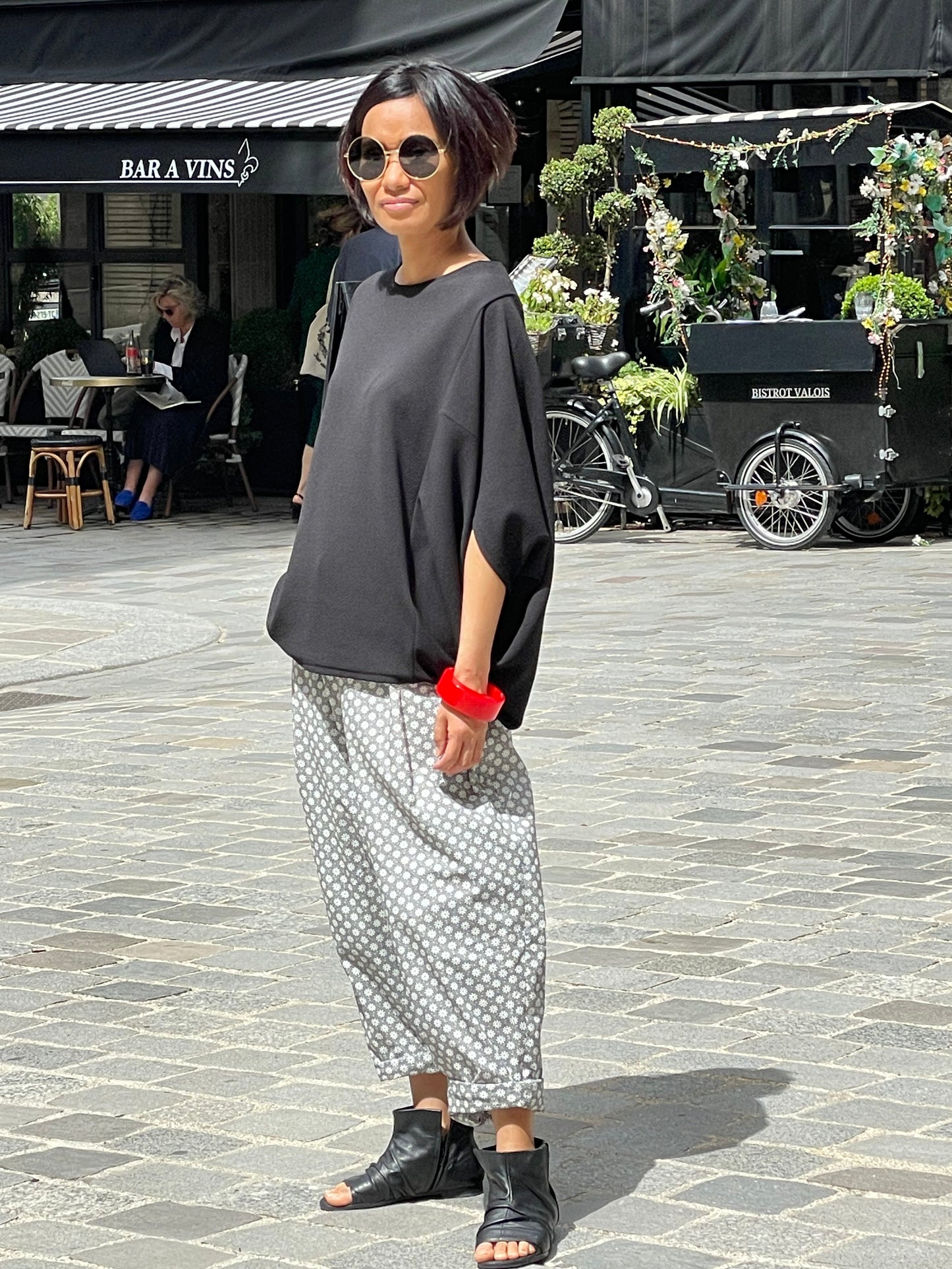 Haut ample manche 3/4 noir