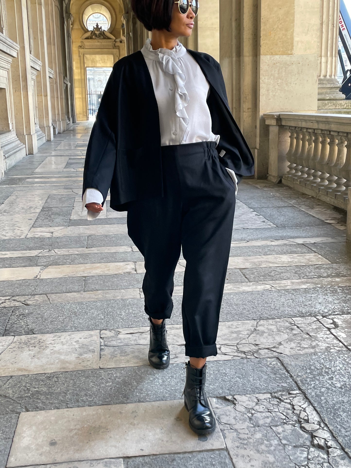 Veste noire en pure laine