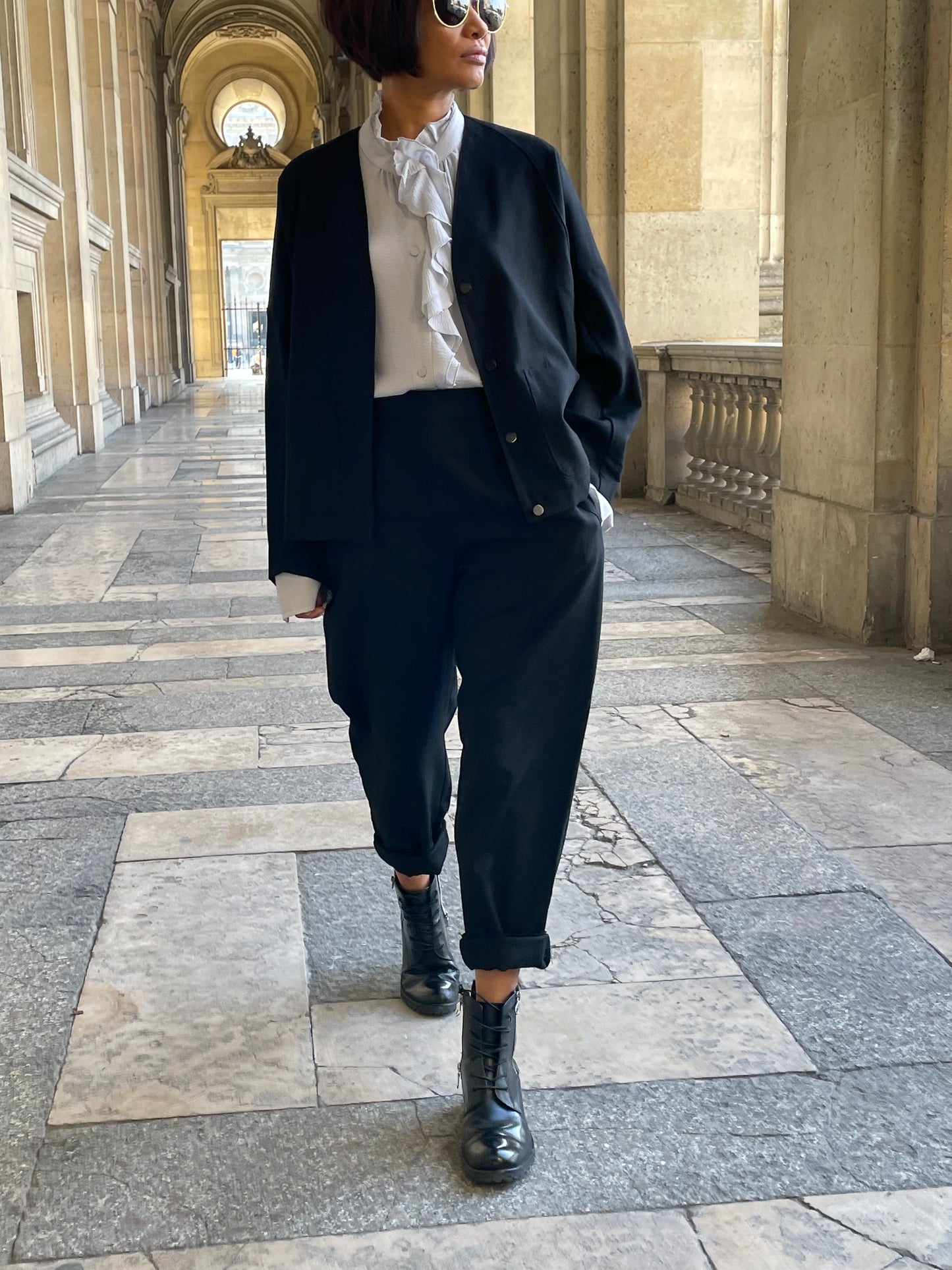 Veste noire en pure laine