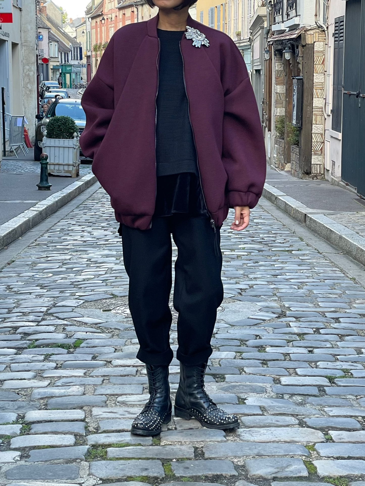 Blouson bomber bordeaux