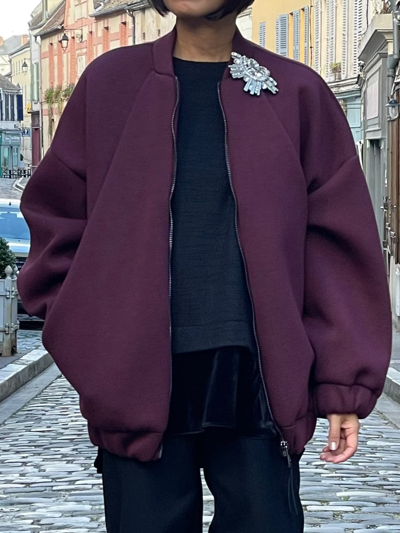 Blouson bomber bordeaux