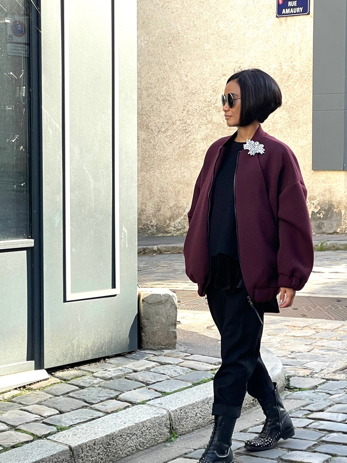 Blouson bomber bordeaux