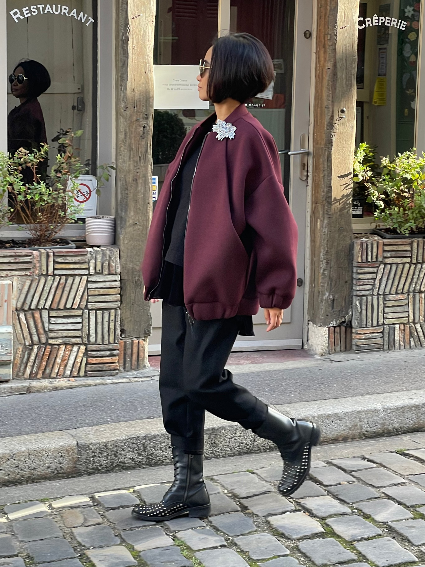 Blouson bomber bordeaux