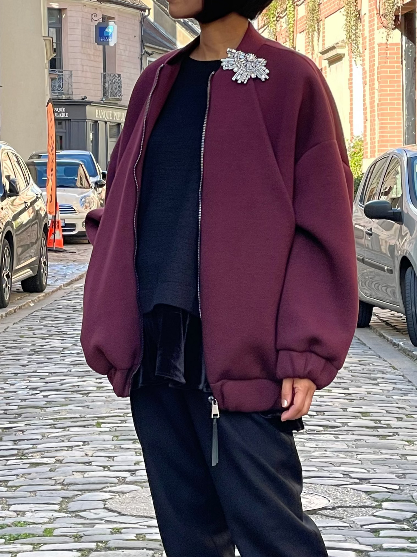 Blouson bomber bordeaux