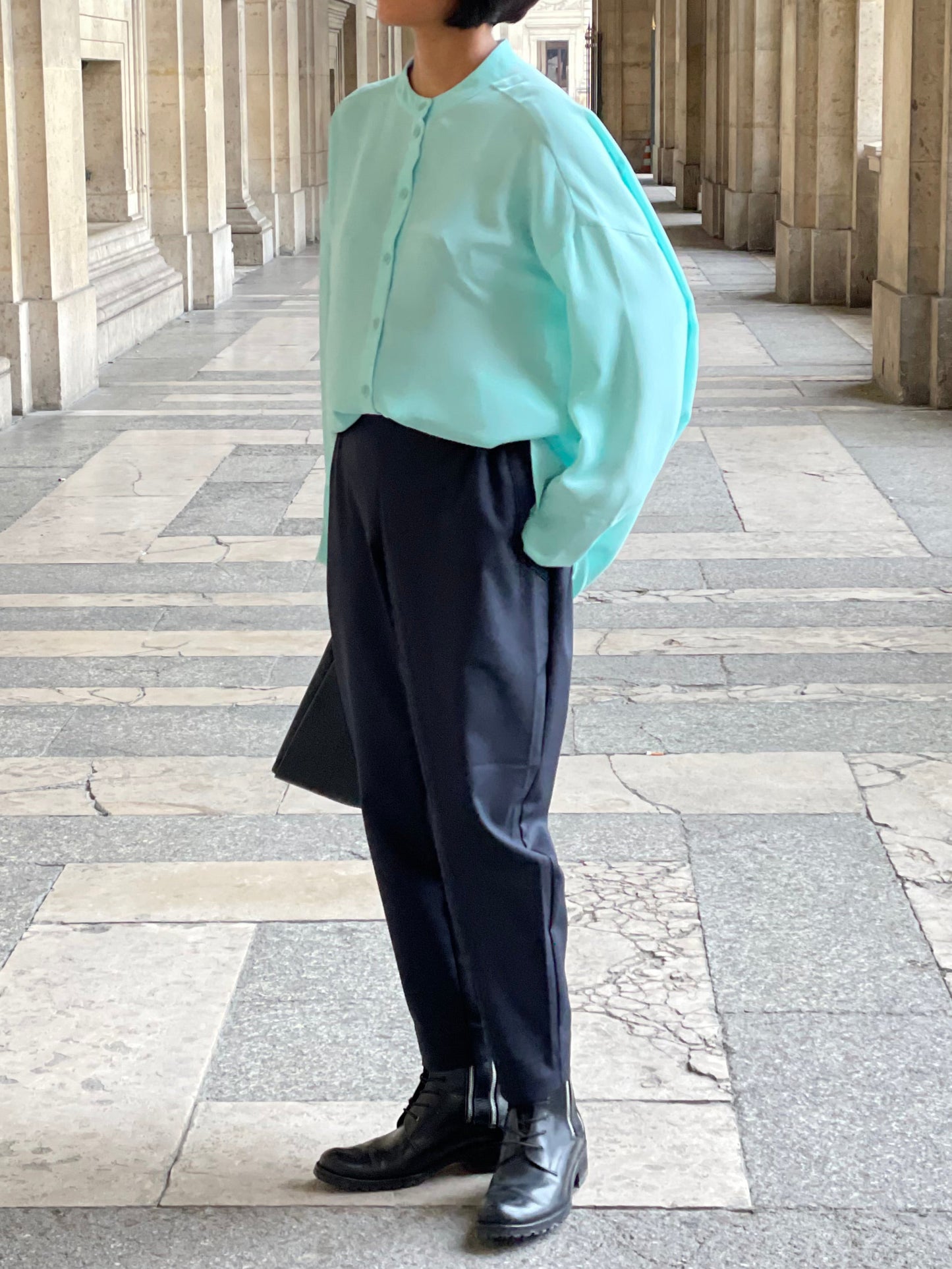 Pantalon bleu marine coton
