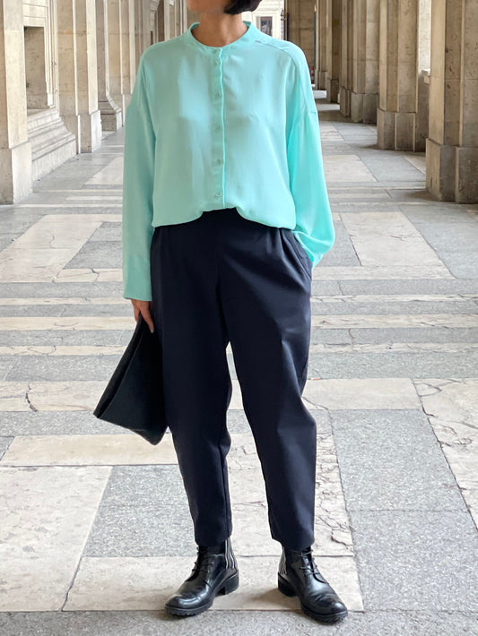 Pantalon bleu marine coton