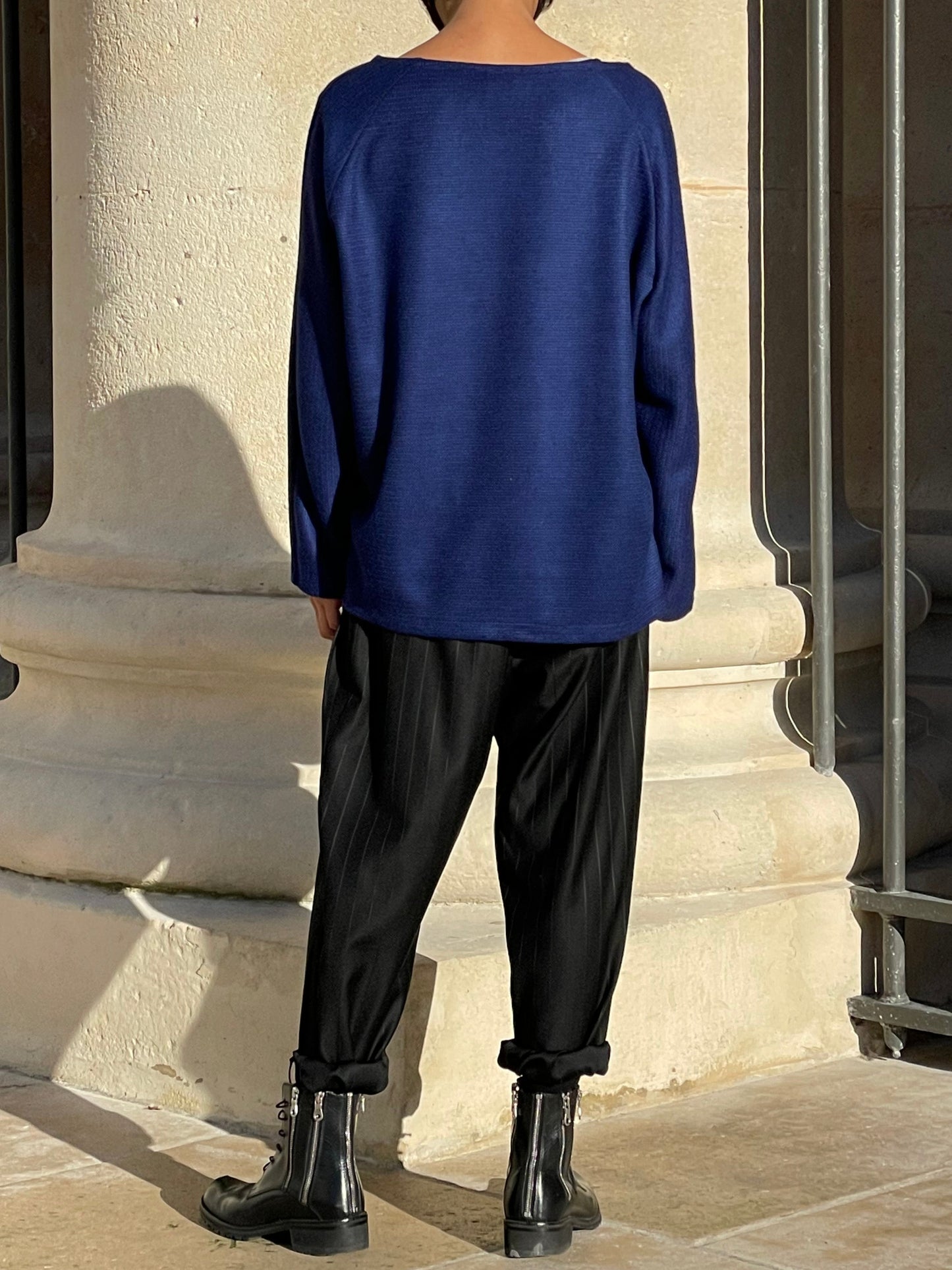 Blouse bleu klein en laine