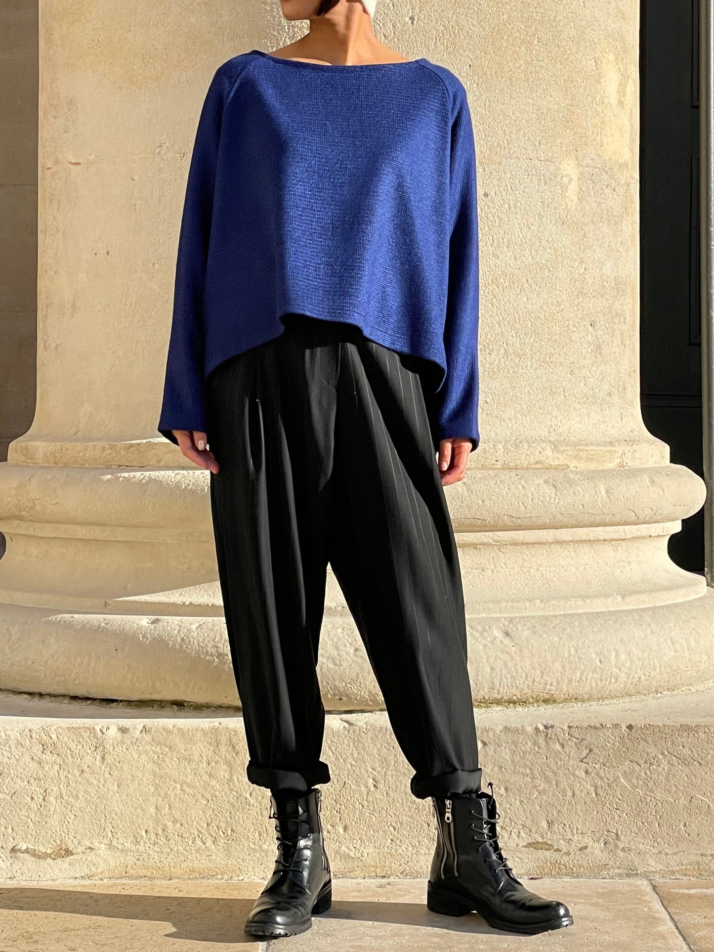 Blouse bleu klein en laine