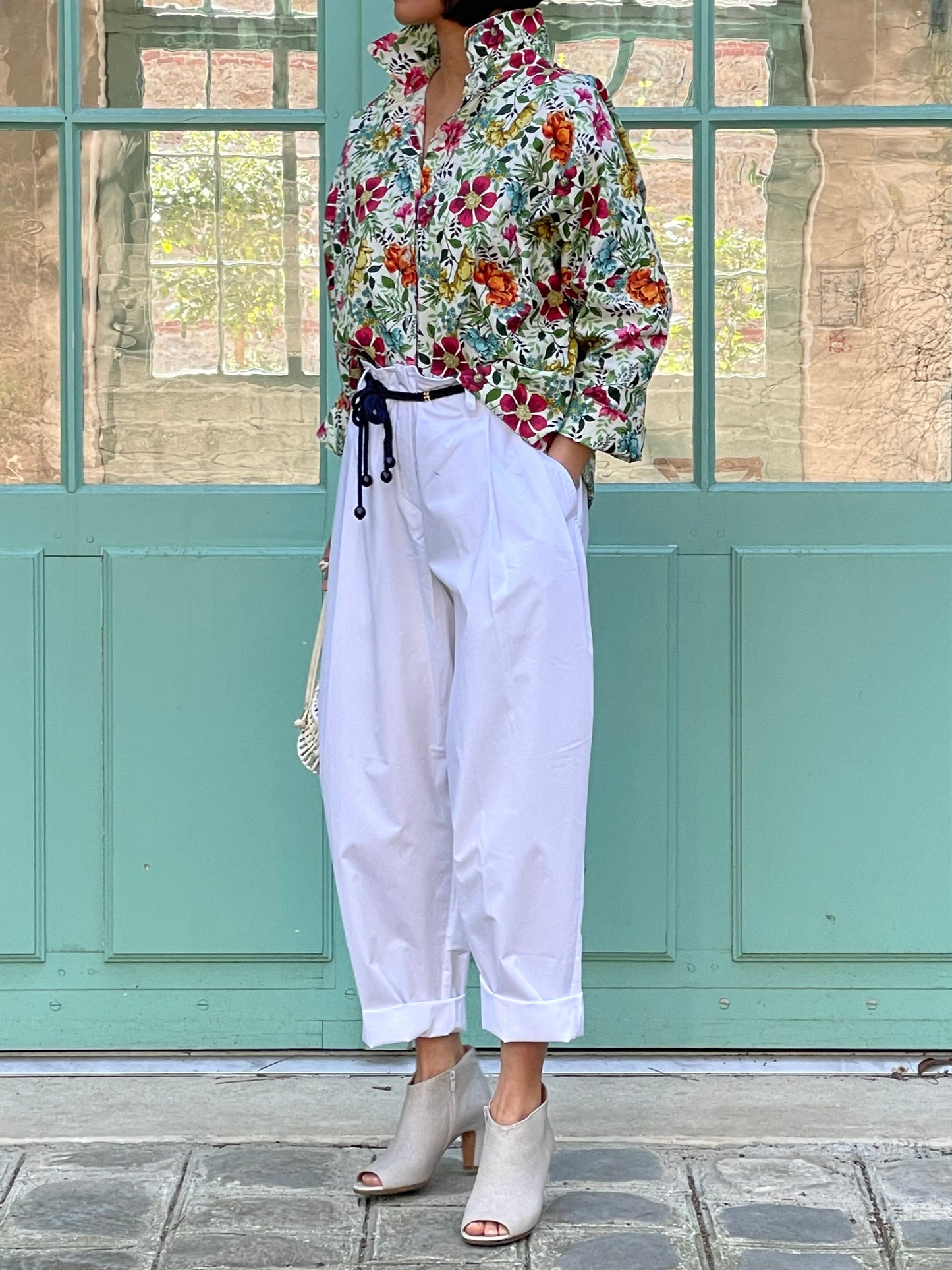 Chemise en coton motif floral