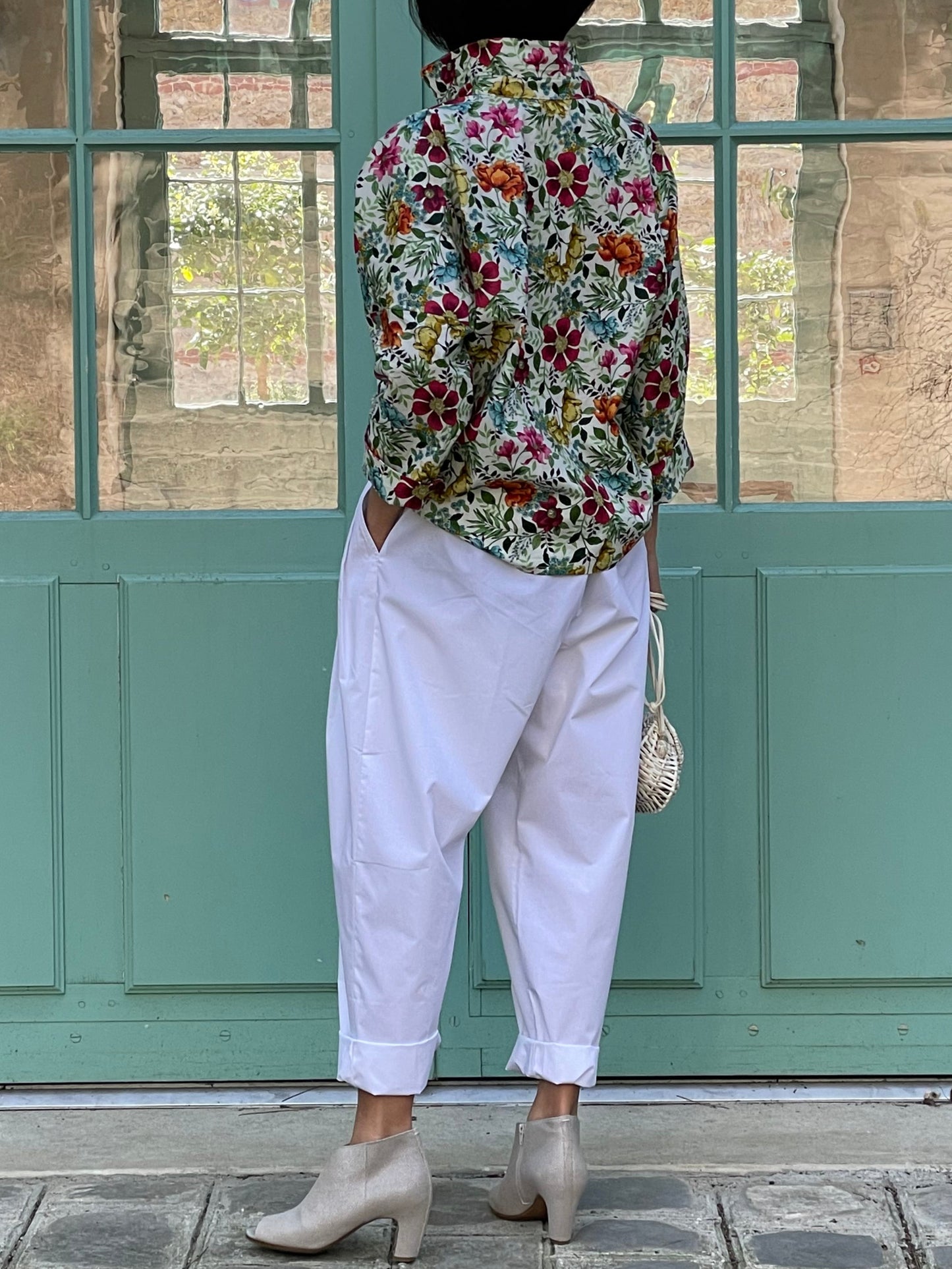 Chemise en coton motif floral