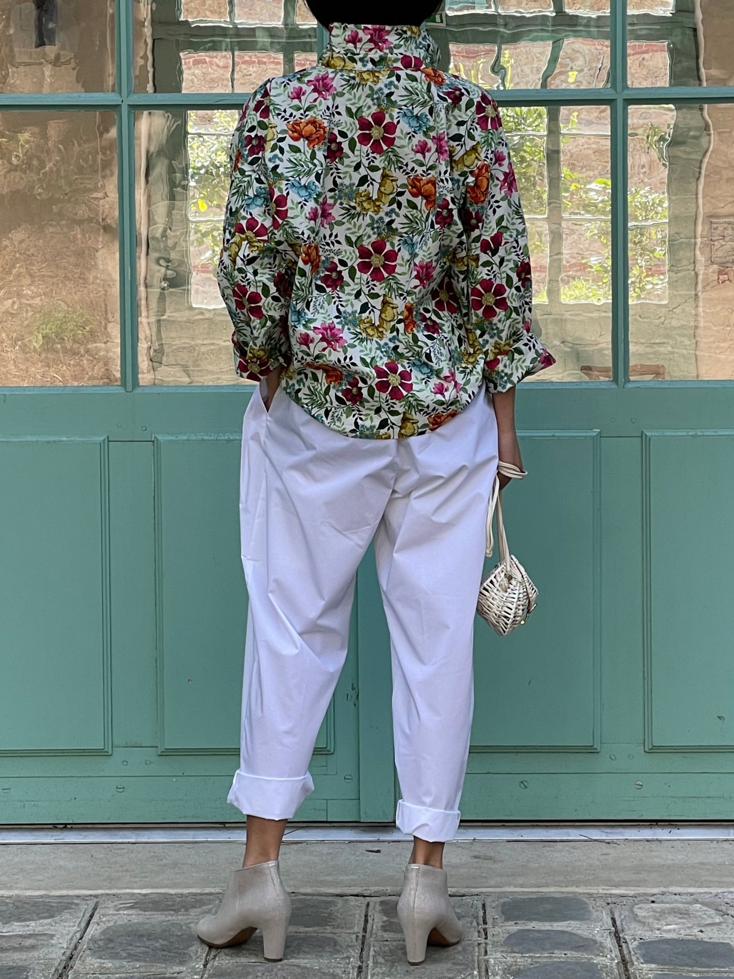 Chemise en coton motif floral