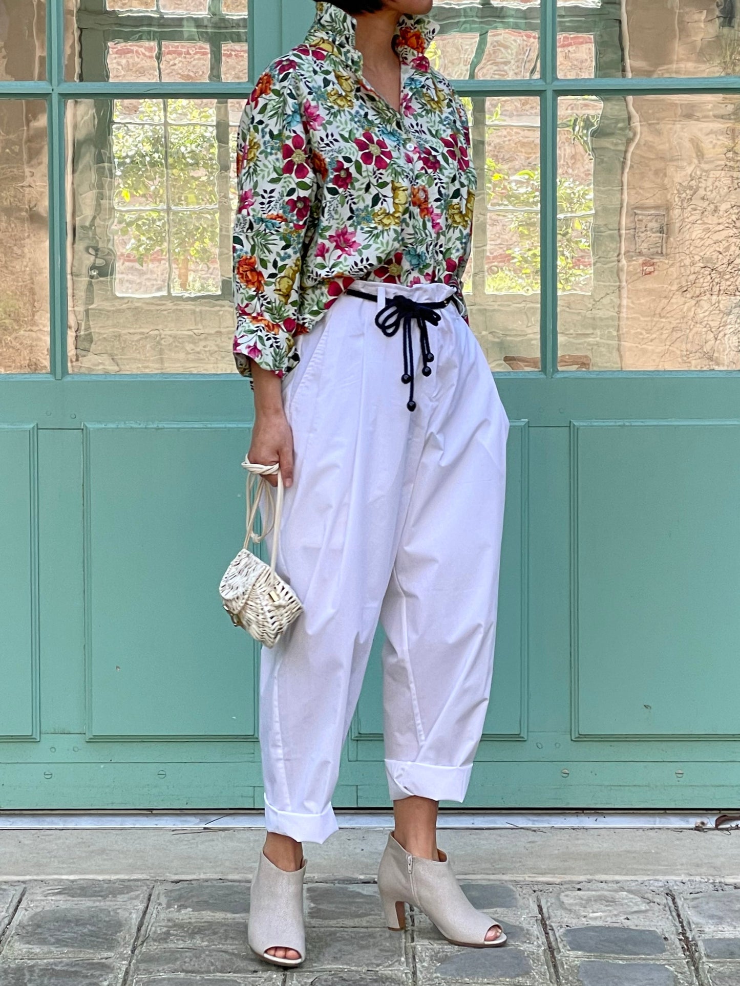 Chemise en coton motif floral