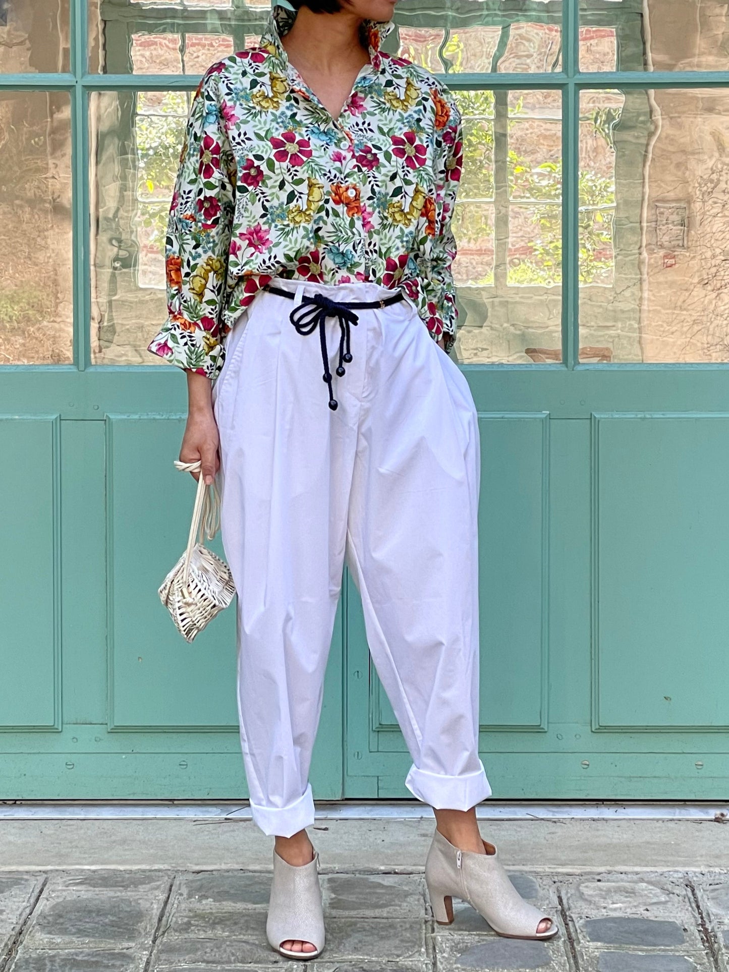 Chemise en coton motif floral