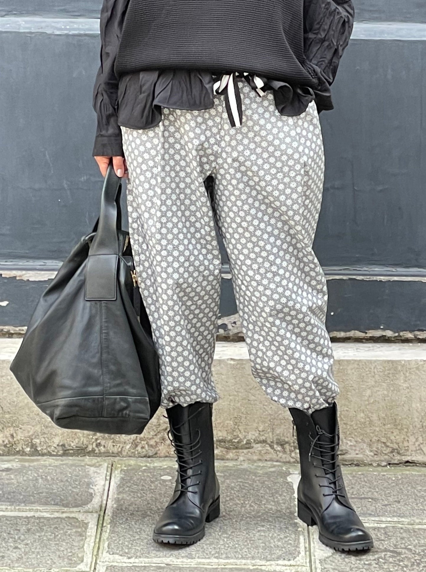 Pantalon style tailleur italien en popeline de coton