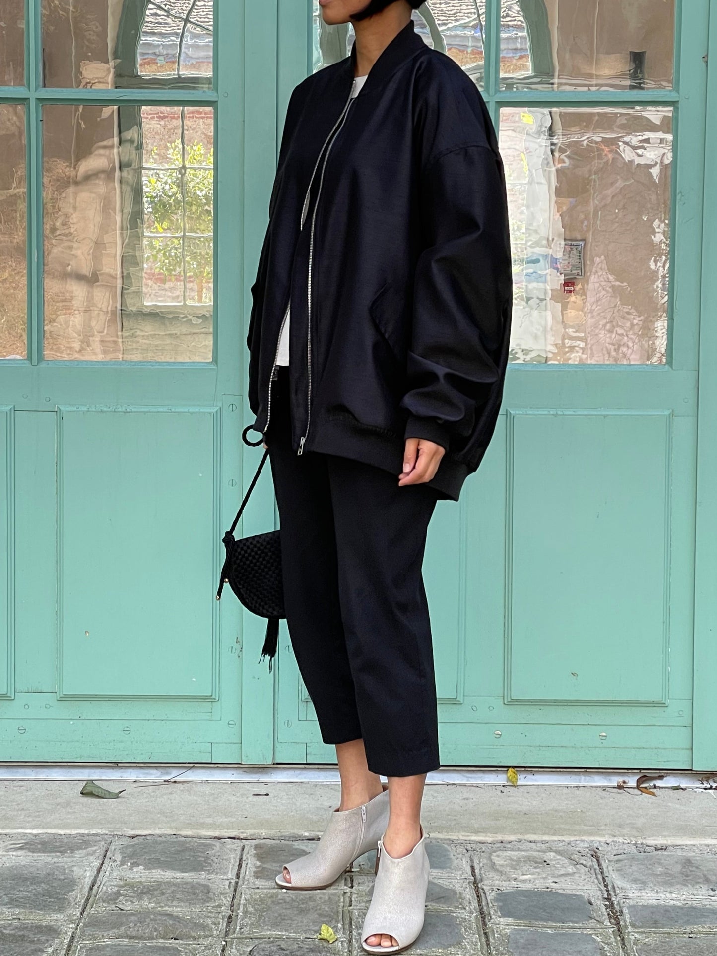 Blouson bomber oversize effet satin