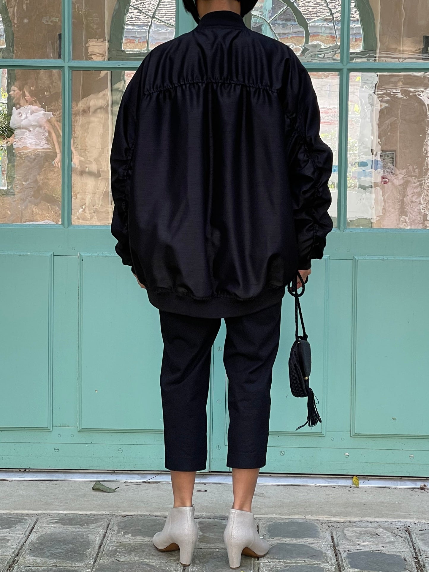Blouson bomber oversize effet satin
