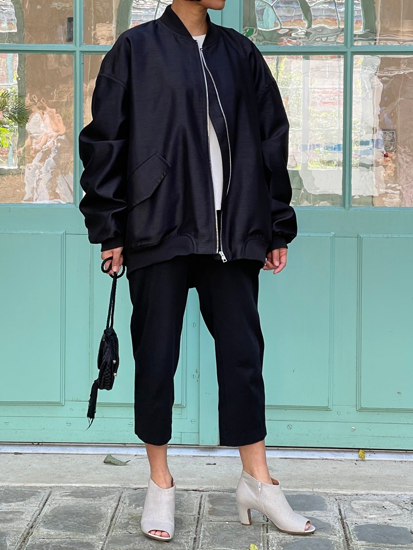 Blouson bomber oversize effet satin