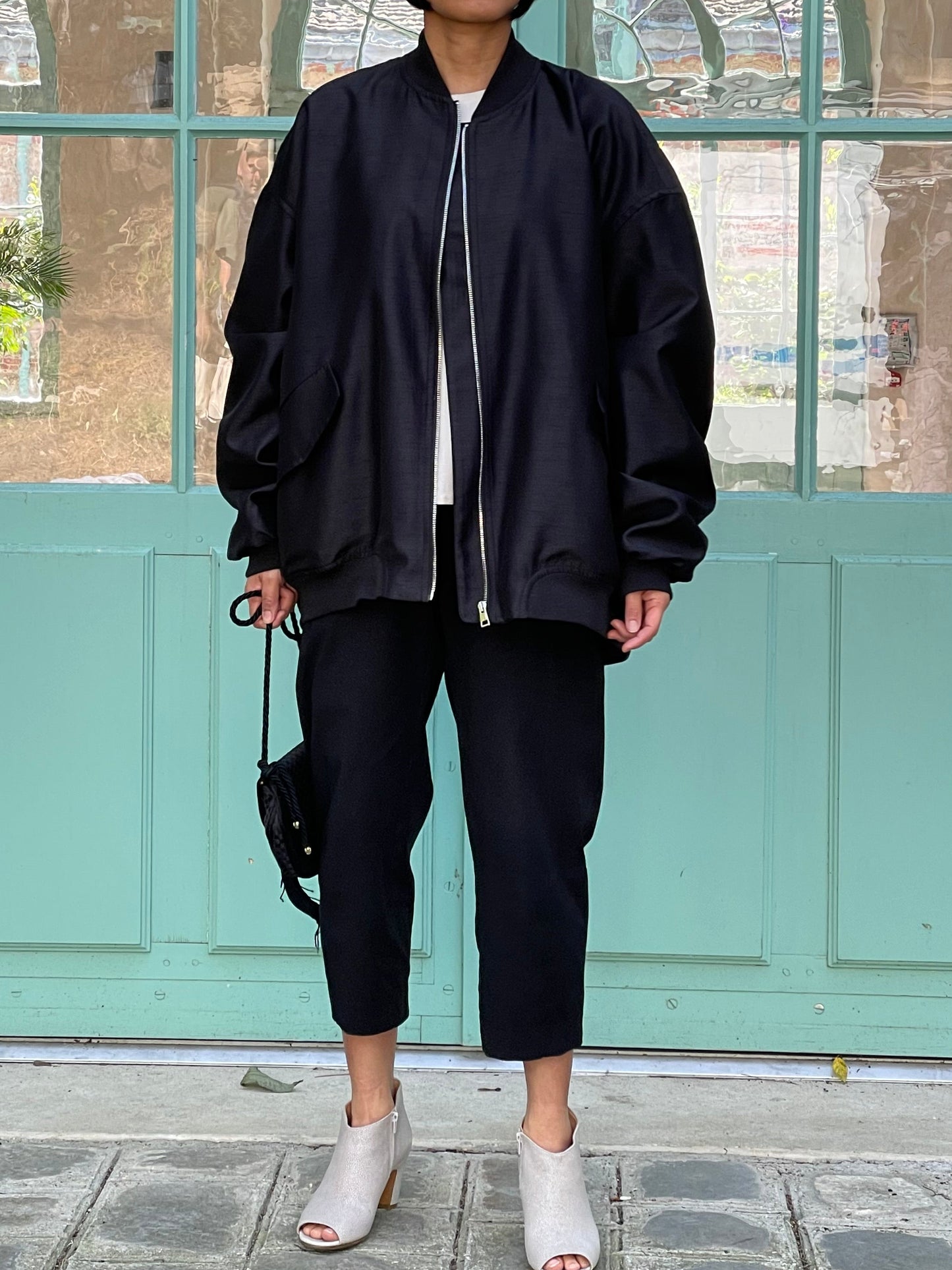 Blouson bomber oversize effet satin