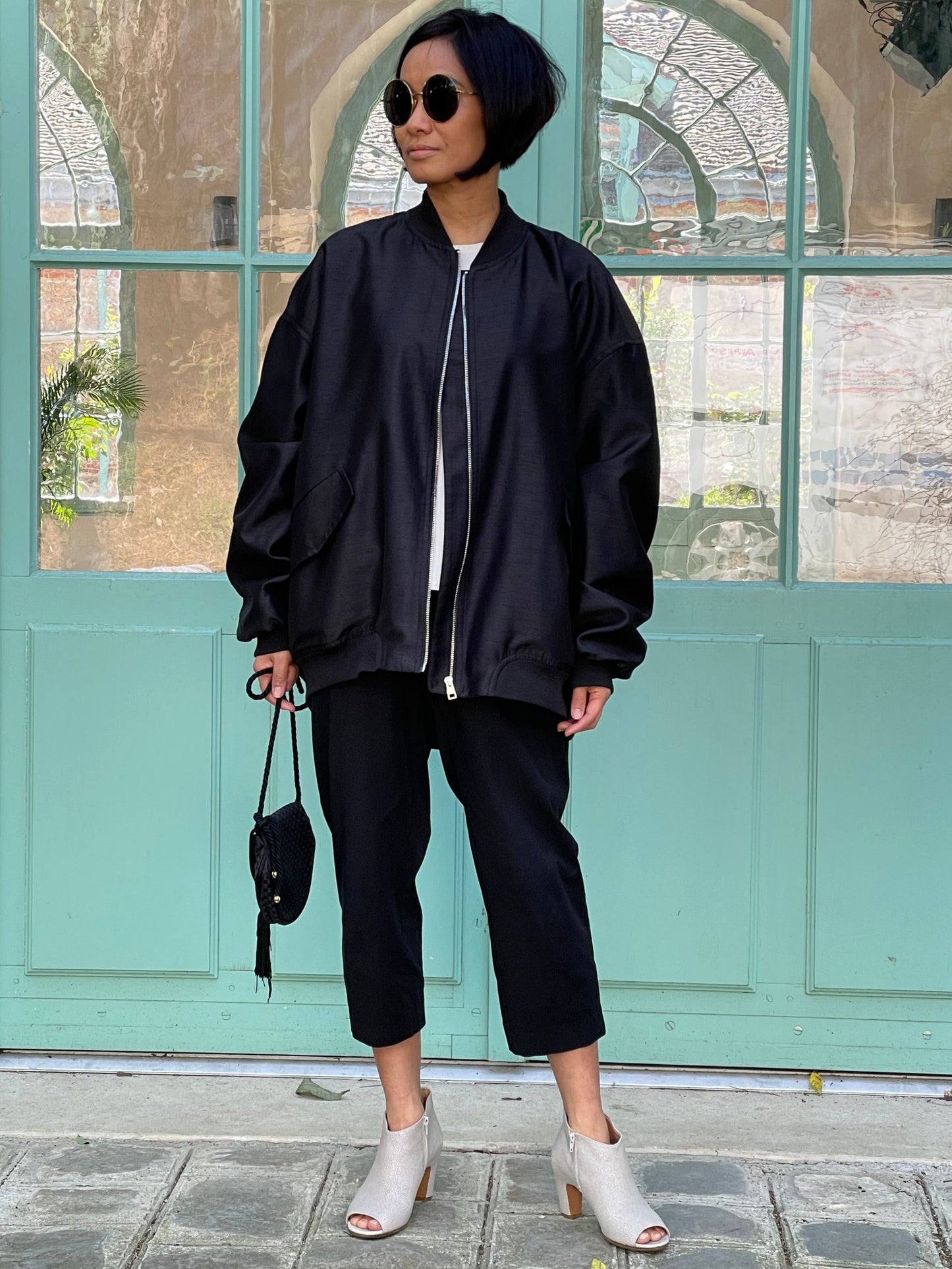 Blouson bomber oversize effet satin
