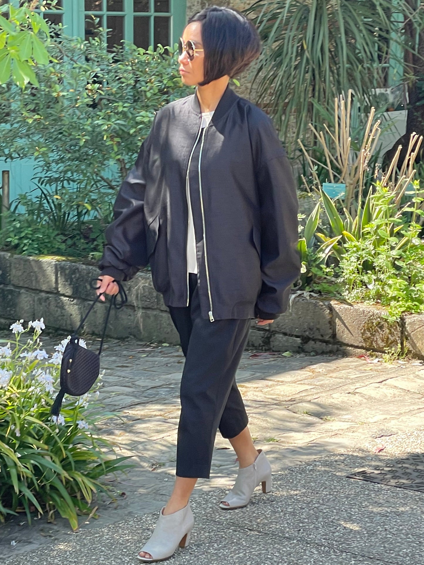 Blouson bomber oversize effet satin