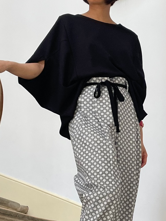 Haut ample manche 3/4 noir