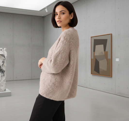 Pull bouclé en mélange d’alpaga