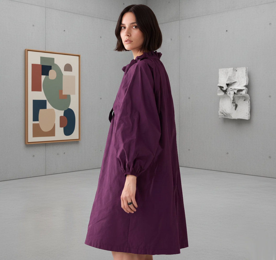 Robe Trapèze Taffetas - Wineberry Élégance
