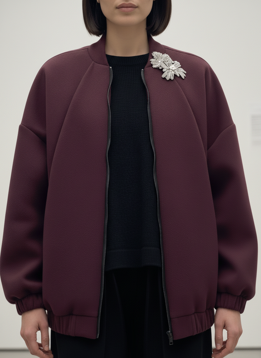 Blouson bomber bordeaux