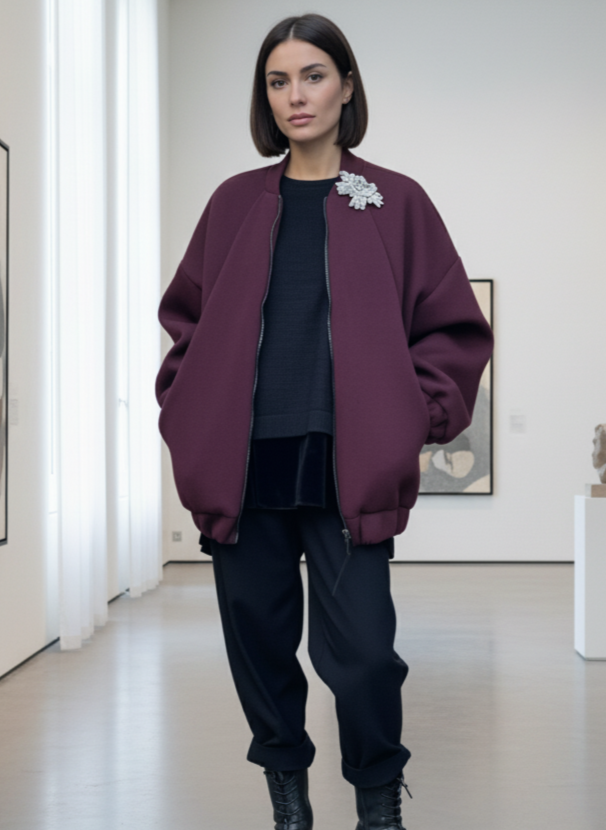 Blouson bomber bordeaux