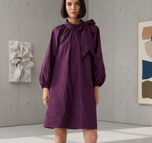 Robe Trapèze Taffetas - Wineberry Élégance