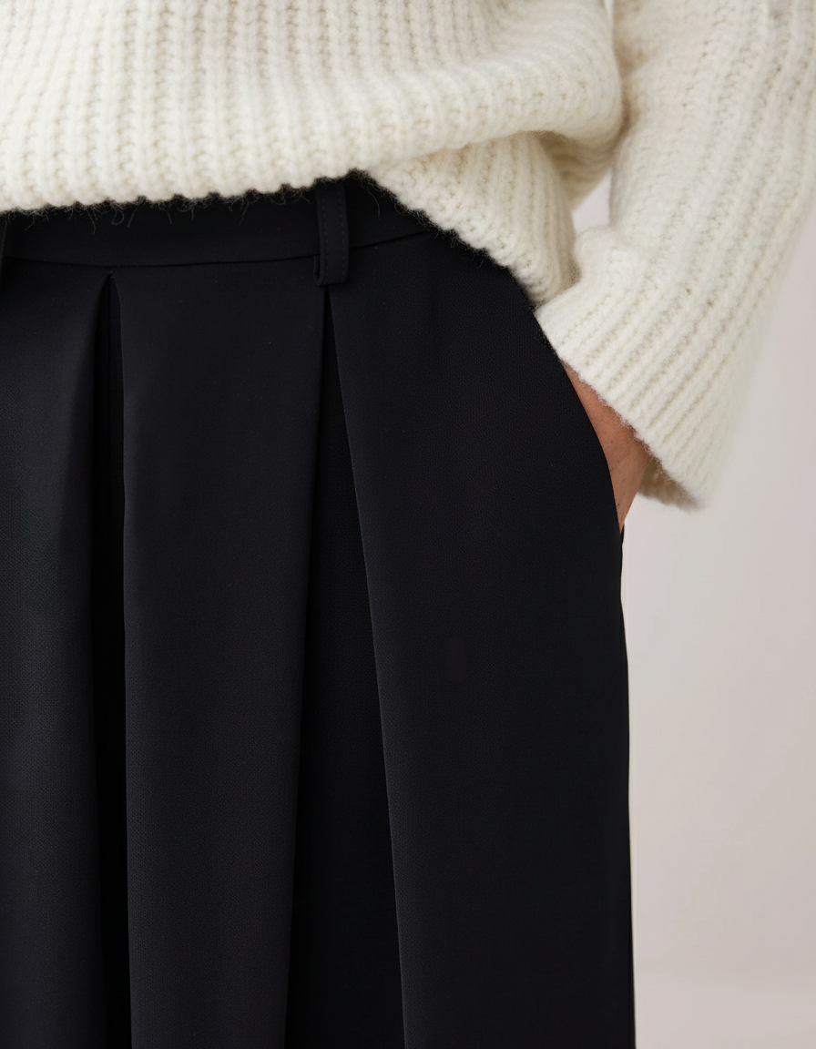 Jupe-Culotte Fluide à Plis
