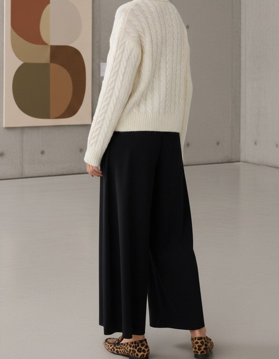 Jupe-Culotte Fluide à Plis