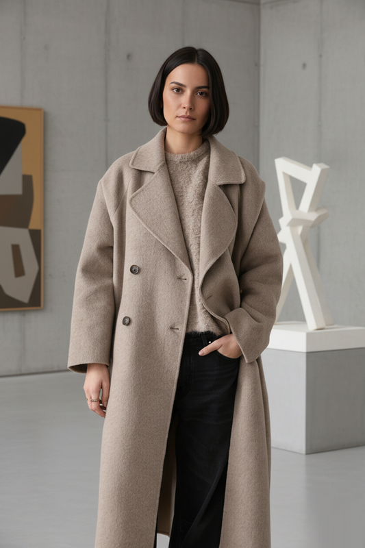 Manteau long en mélange de laine – Élégance Oversize