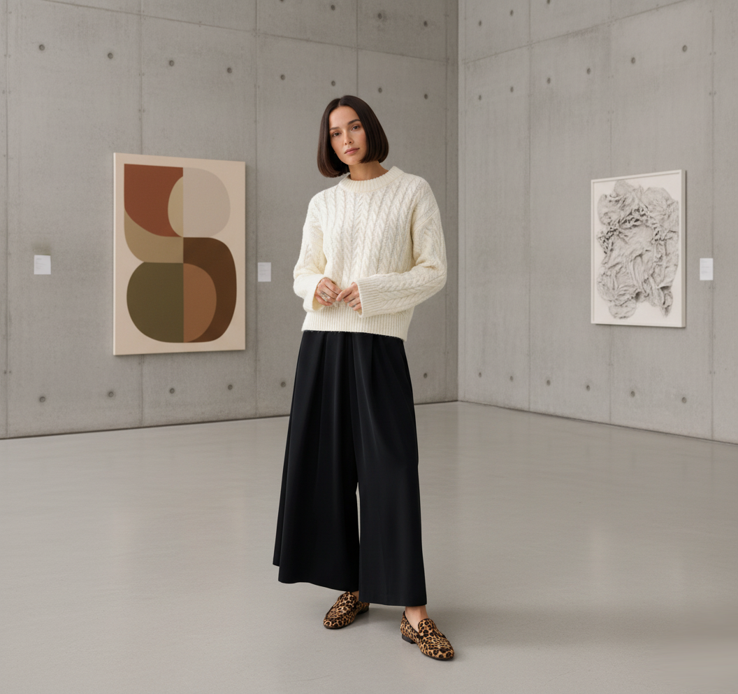 Jupe-Culotte Fluide à Plis