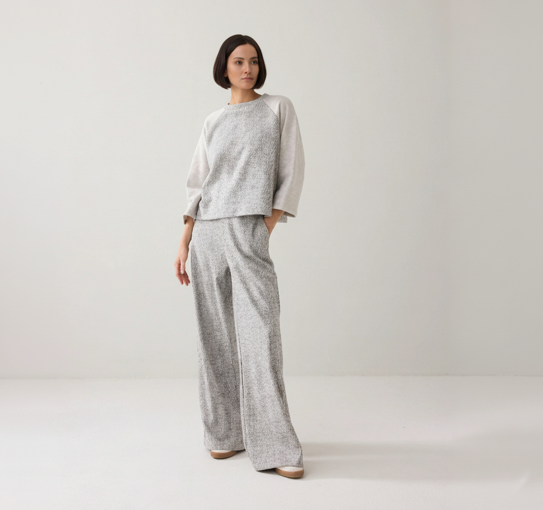 Haut Boxy en Jacquard Chevron