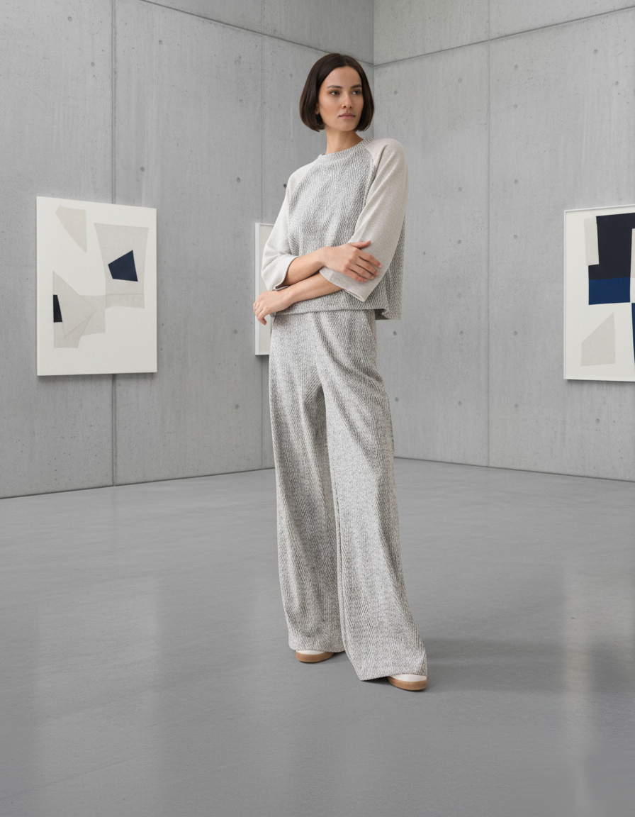 Haut Boxy en Jacquard Chevron