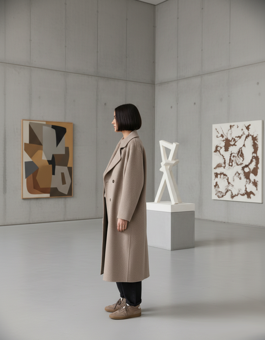 Manteau long en mélange de laine – Élégance Oversize