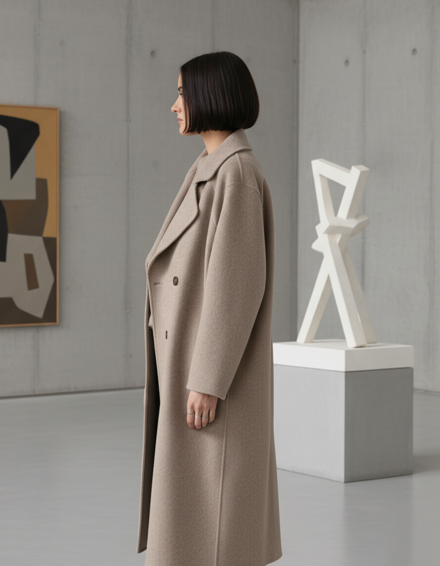 Manteau long en mélange de laine – Élégance Oversize
