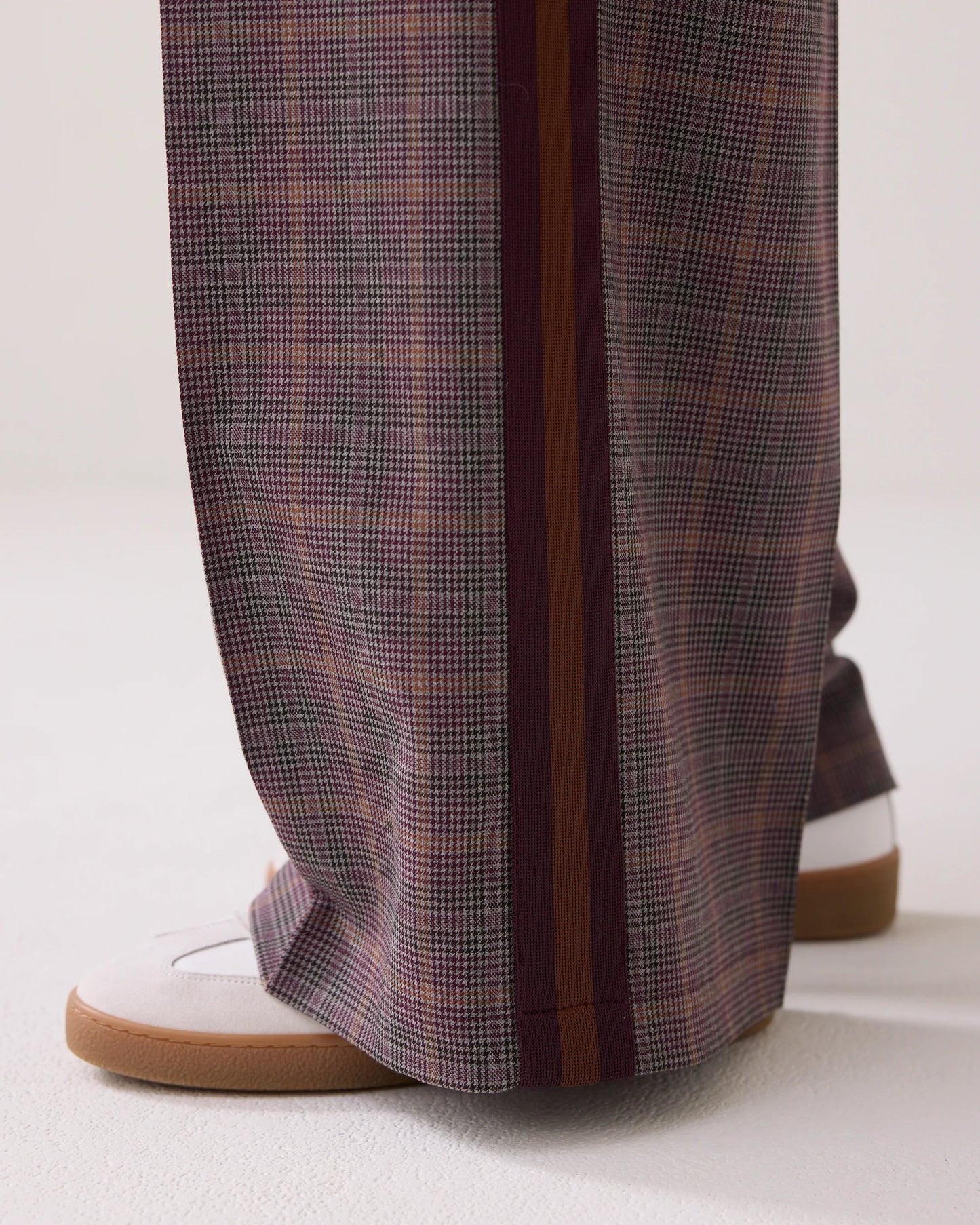 Pantalon à Carreaux avec Bande Latérale