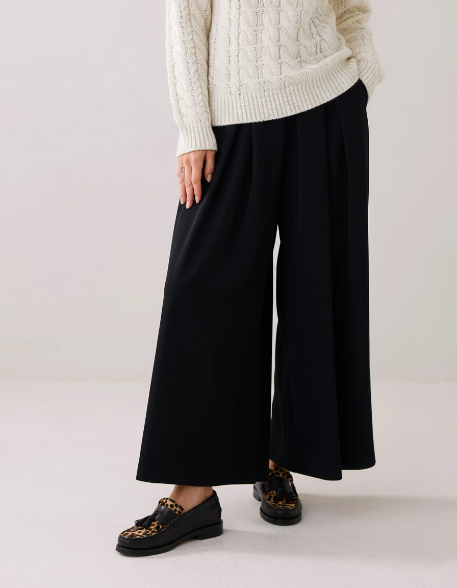 Jupe-Culotte Fluide à Plis