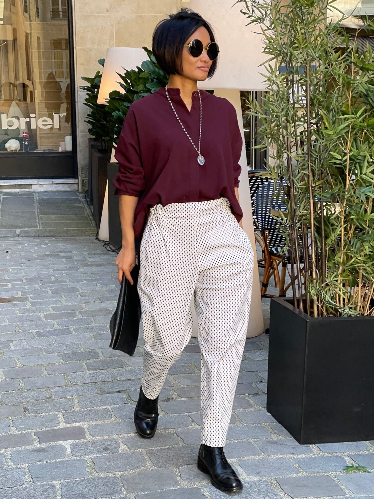 Chemise chic à col mao