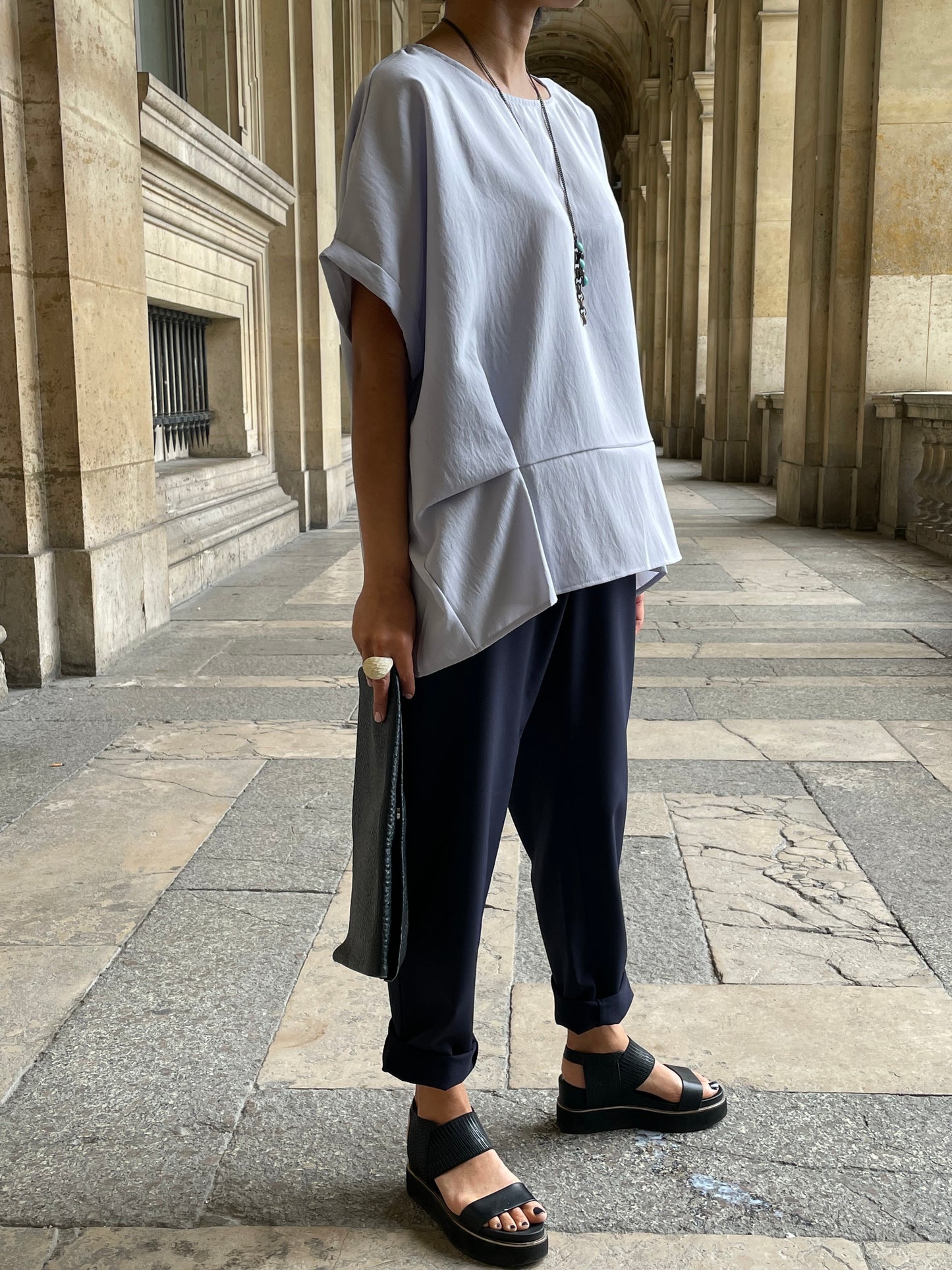 Pantalon bleu marine coton