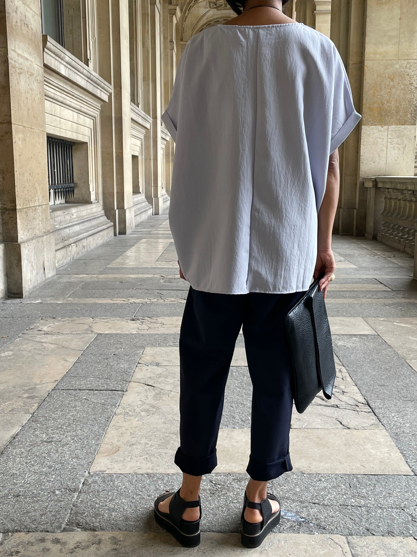 Pantalon bleu marine coton
