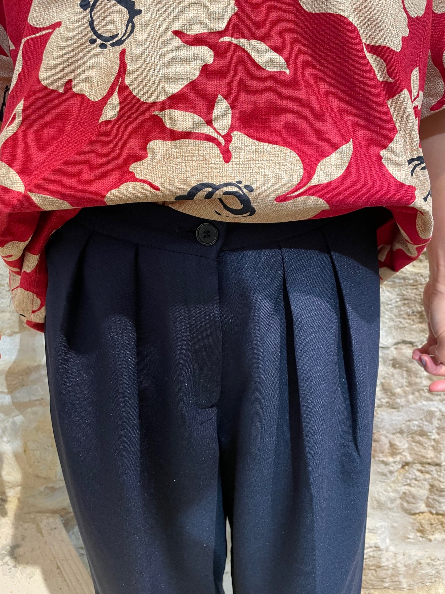 Pantalon large raccourci